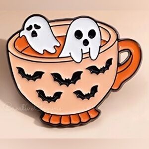 Ghost Tea Enamel Pin